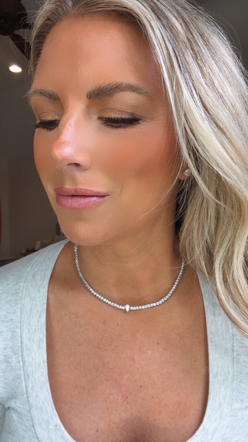 Solitaire Fancy Shape Tennis Necklace