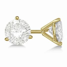 3-Prong Lab Grown 14K Martini Stud Earring