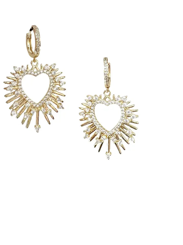 ELODIE HEART STATEMENT EARRINGS