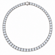 HALF ROUND / HALF BAGUETTE TENNIS NECKLACE