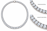 HALF ROUND / HALF BAGUETTE TENNIS NECKLACE