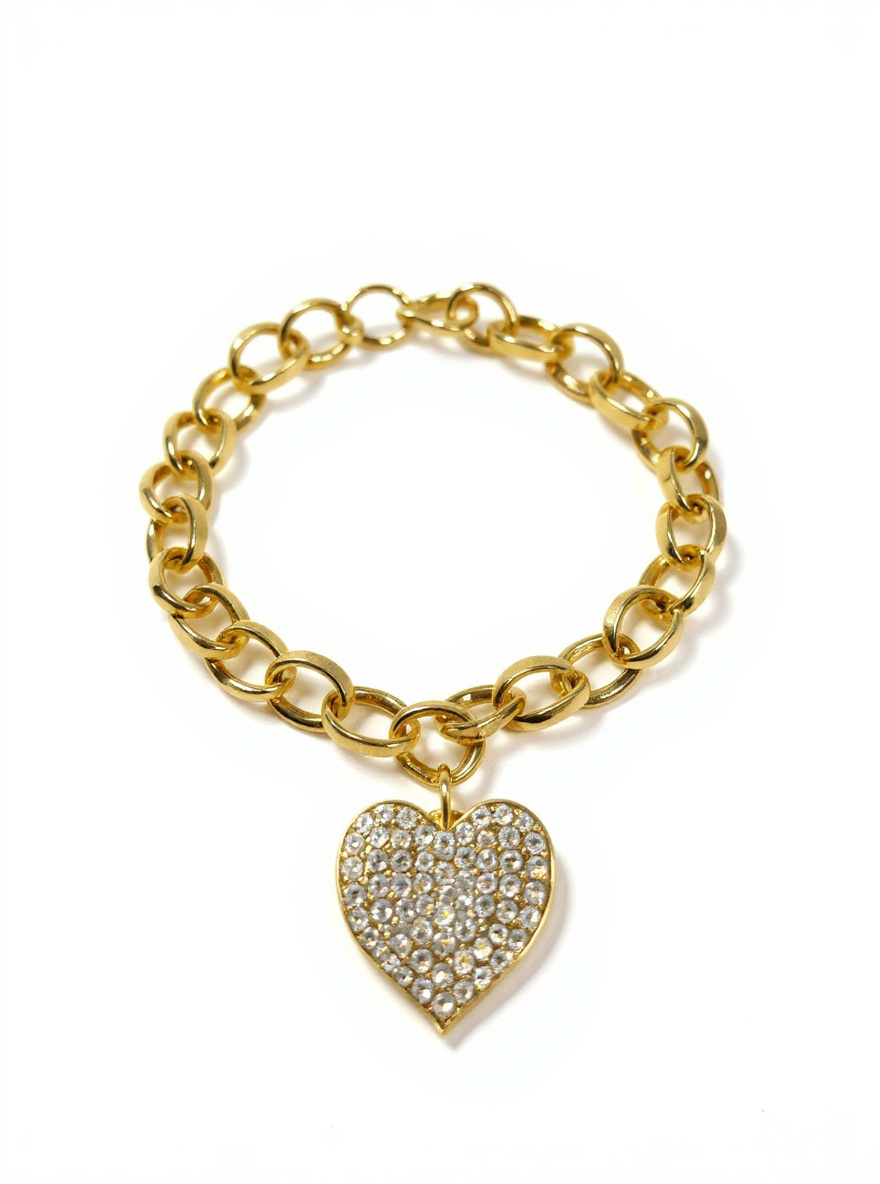 Large Heart Moissanite Bracelet 