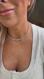 Solitaire Fancy Shape Tennis Necklace