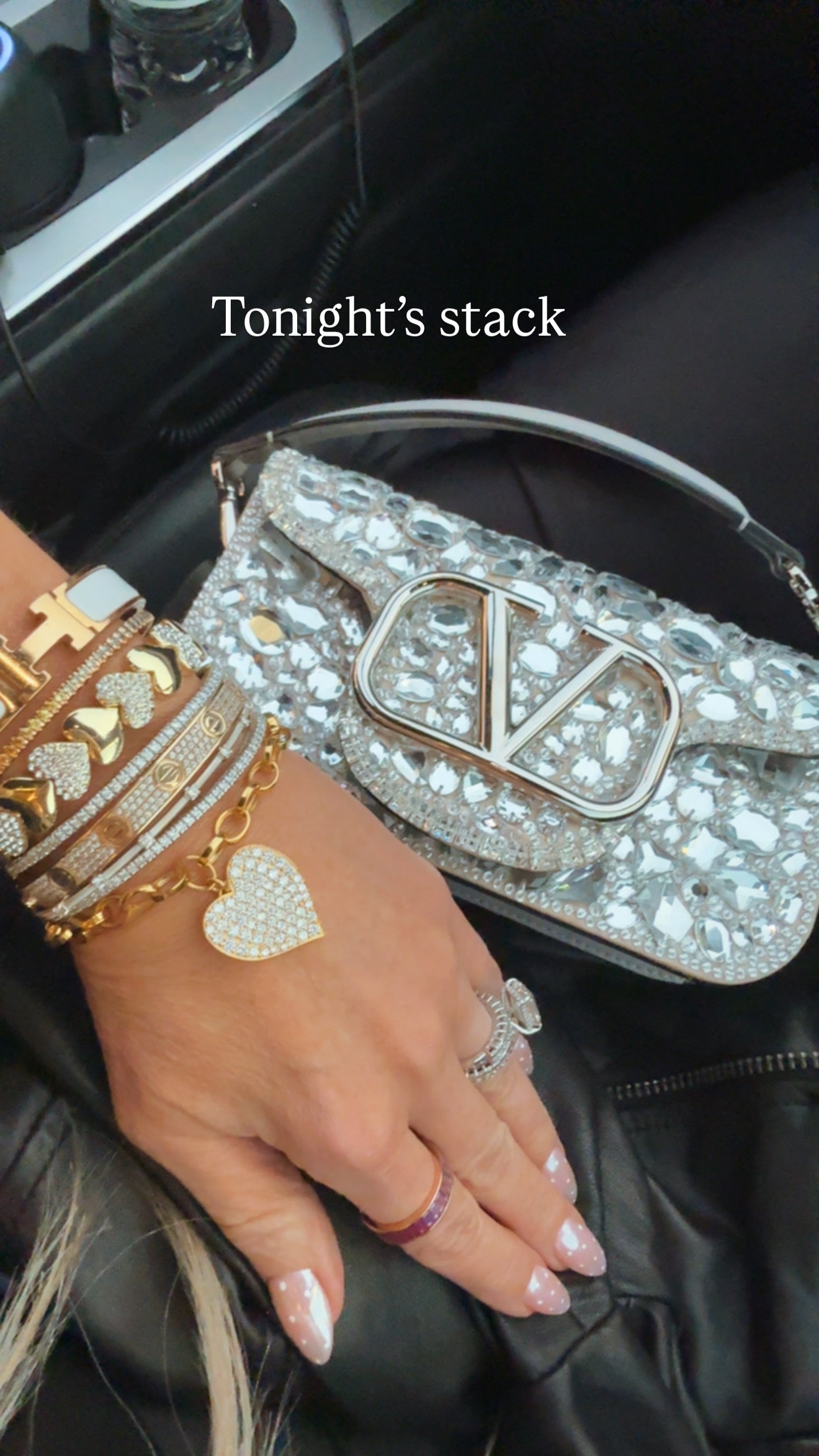 Large Heart Moissanite Bracelet 