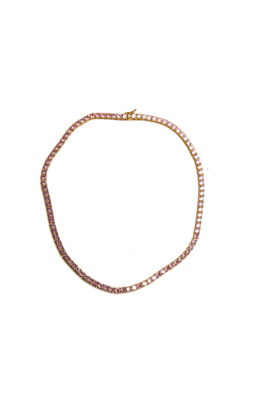 Julia 4mm Tennis Necklace - Pink Sapphire