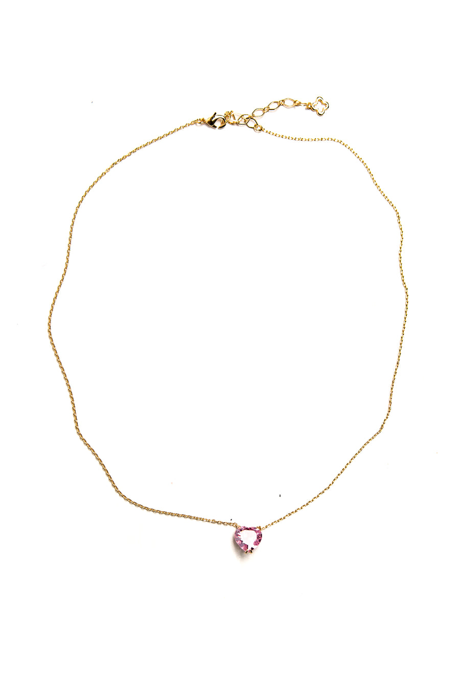 Ava Short Necklace - Pink Heart