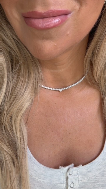 Solitaire Fancy Shape Tennis Necklace