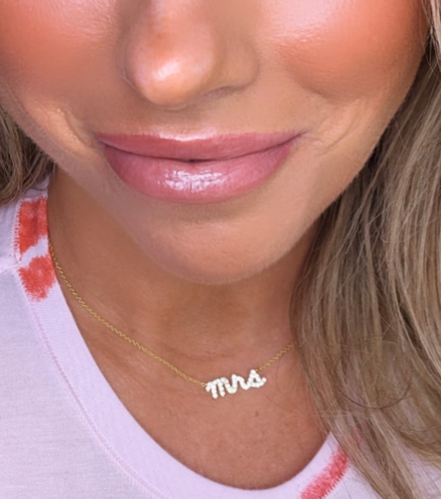 "Mrs." Script Necklace