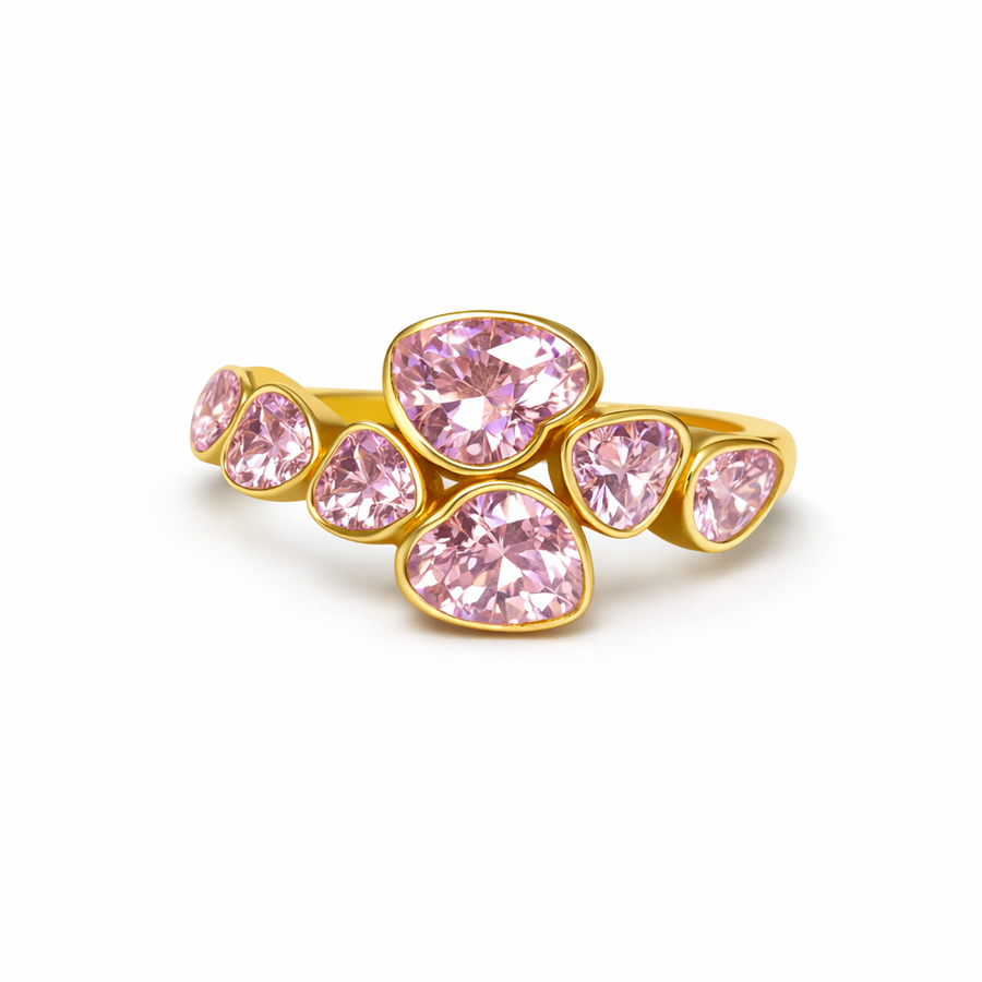 Pink Heart Wrap Ring