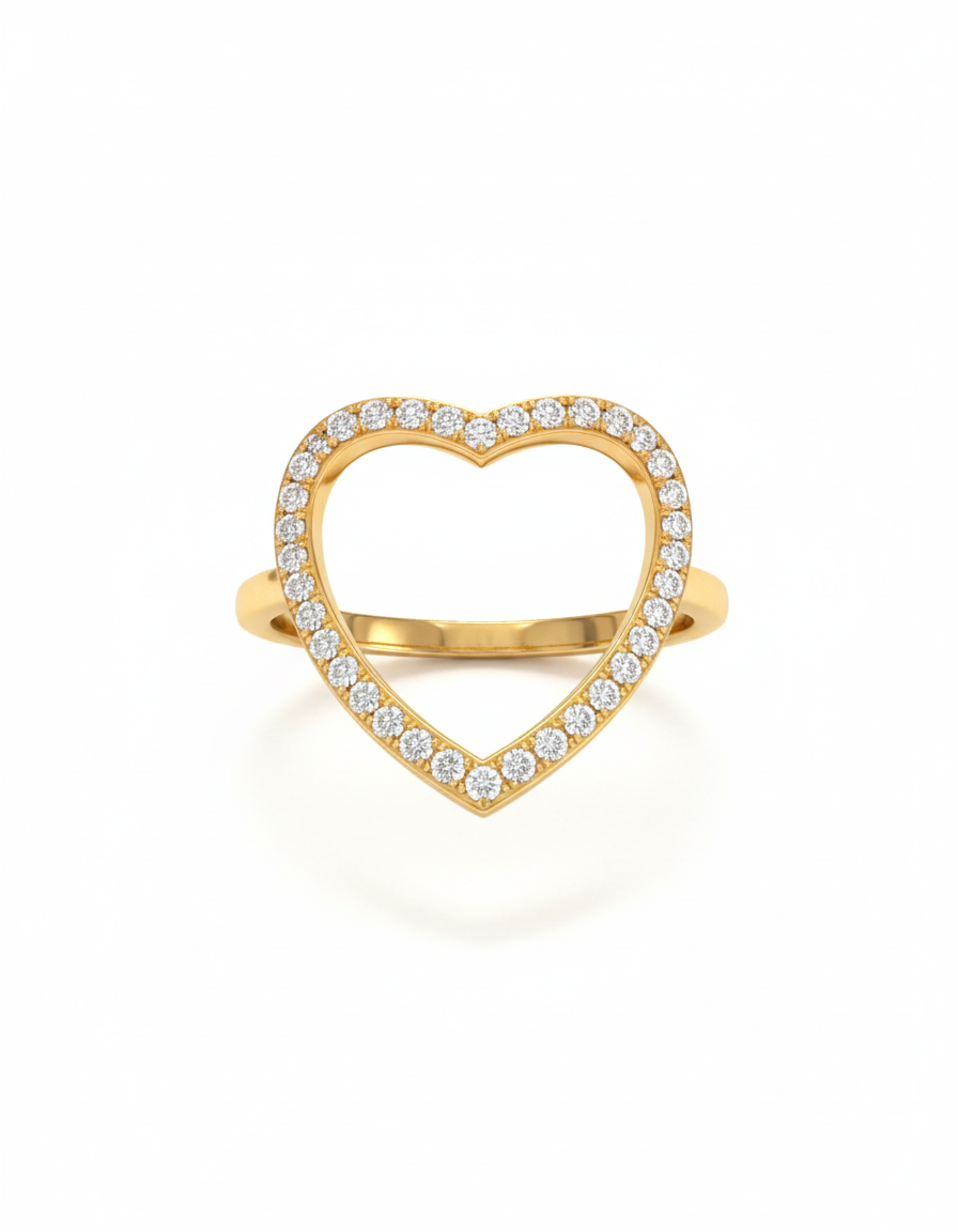 Large Open Heart Ring