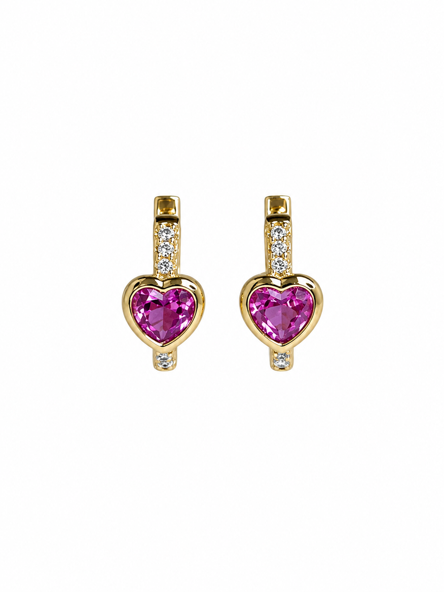 Heart Huggie Earrings