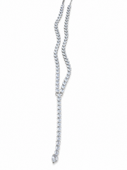 Lariat Heart Tennis Necklace