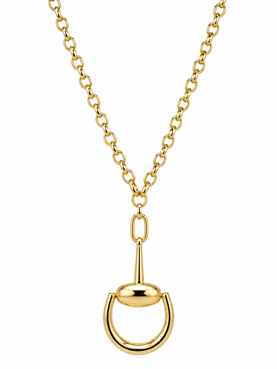 Horsebit Charm On Oval Chain