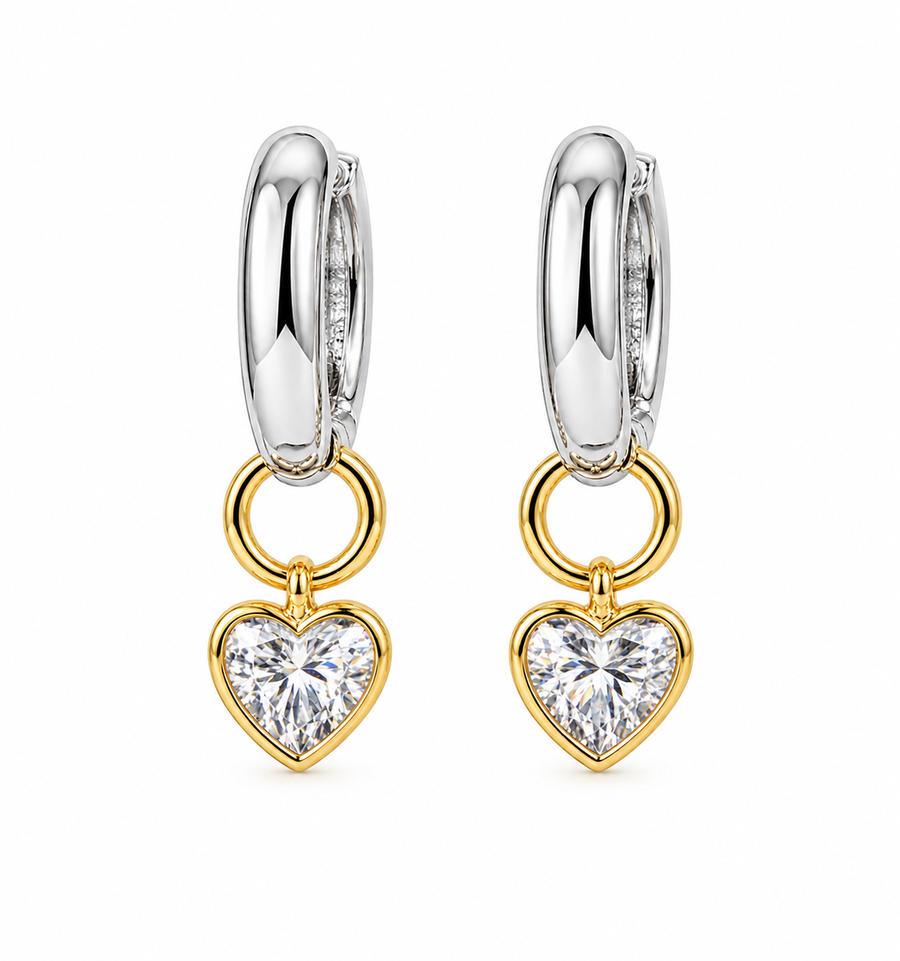 Heart Huggie Earrings