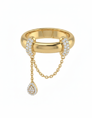 Pear Drip Charm Ring