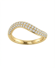 Wave Diamond Stack Ring