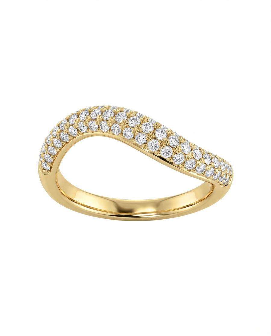 Wave Diamond Stack Ring