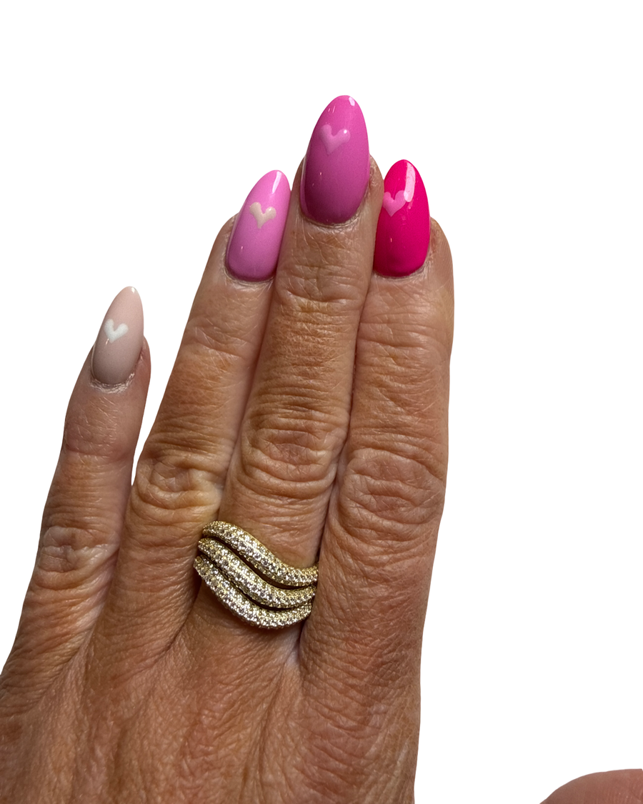 Wave Diamond Stack Ring