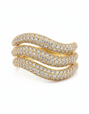 Wave Diamond Stack Ring