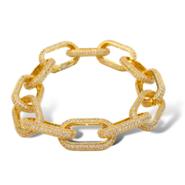 Isabella Pave Link Bracelet - Gold