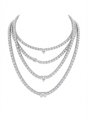 Solitaire Fancy Shape Tennis Necklace