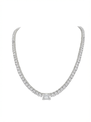 Solitaire Fancy Shape Tennis Necklace
