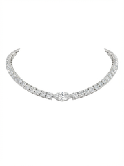Solitaire Fancy Shape Tennis Necklace