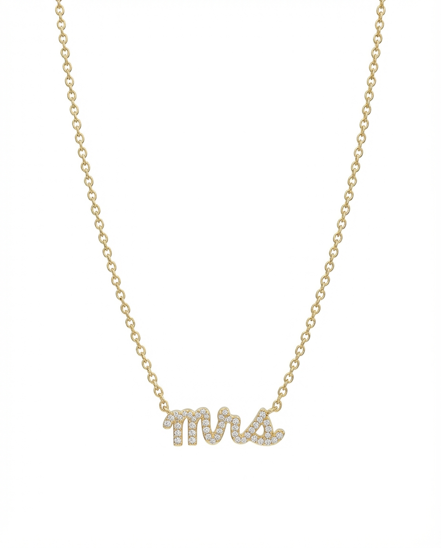 "Mrs." Script Necklace