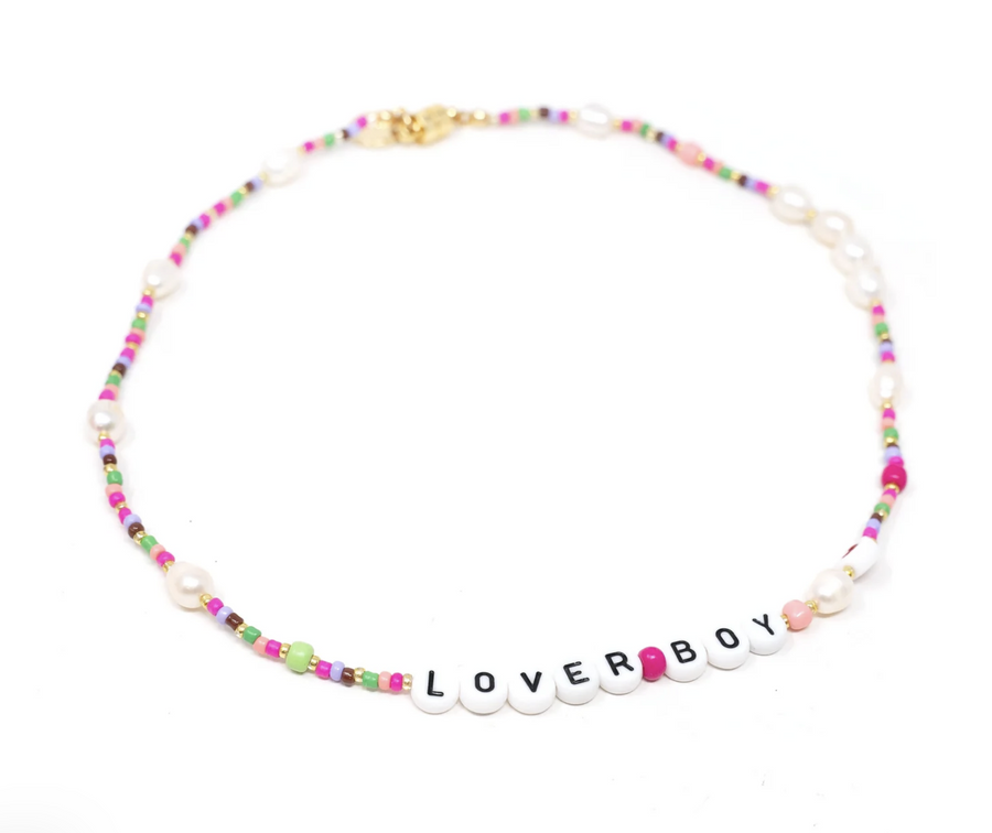 Rainbow and Pearl Beaded Necklace