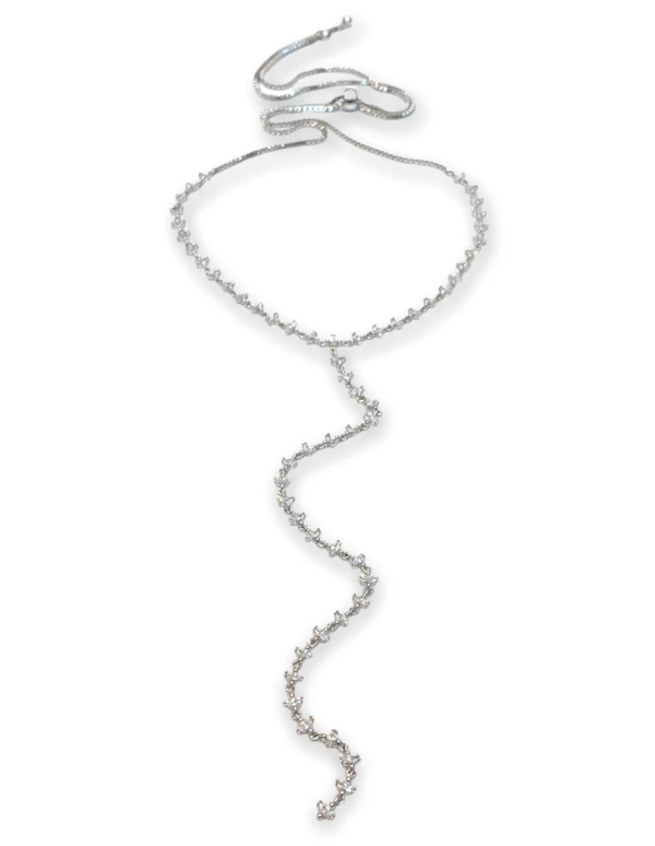 Harper Y Necklace - White Gold