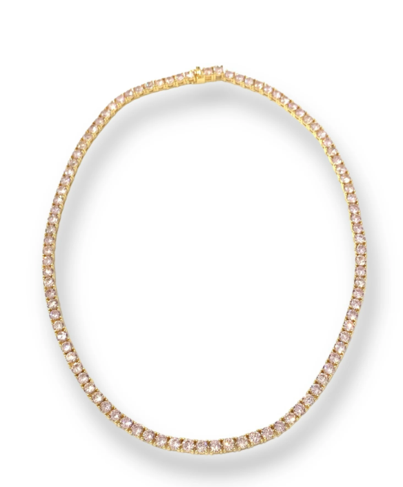 Julia 4mm Tennis Necklace - Pink Sapphire