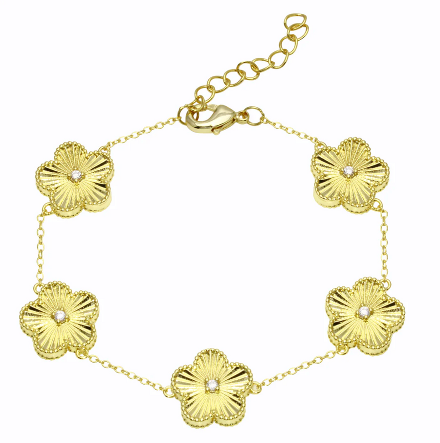 Fluted Multi Flower Bracelet