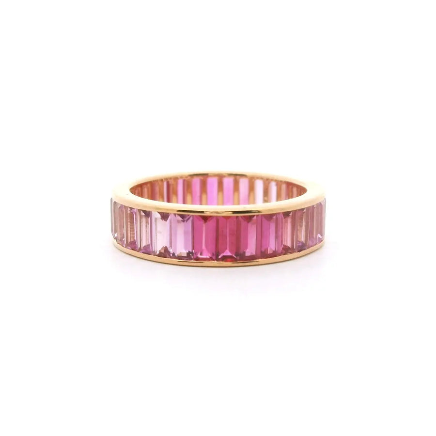 PINK SAPPHIRE OMBRE ETERNITY BAND