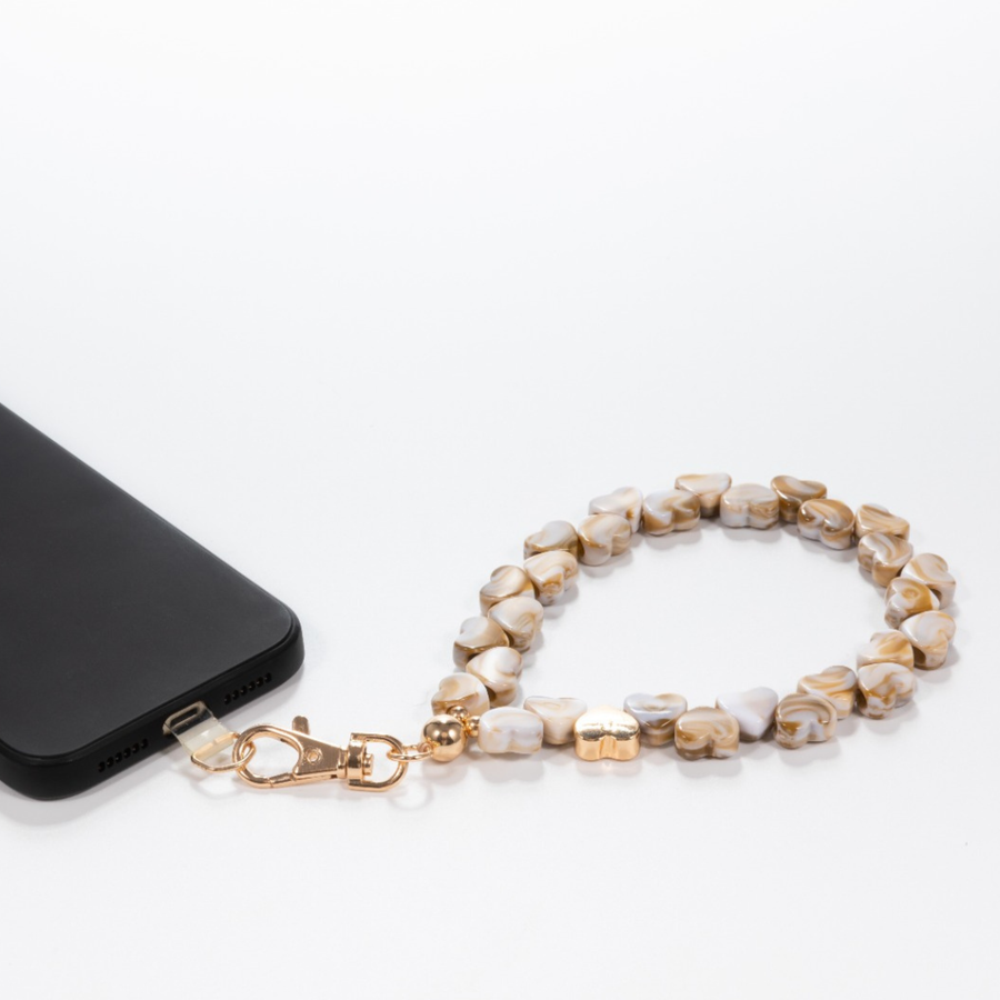 Gingerbread Latte & Hearts Phone Wristlet