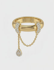 Pear Drip Charm Ring